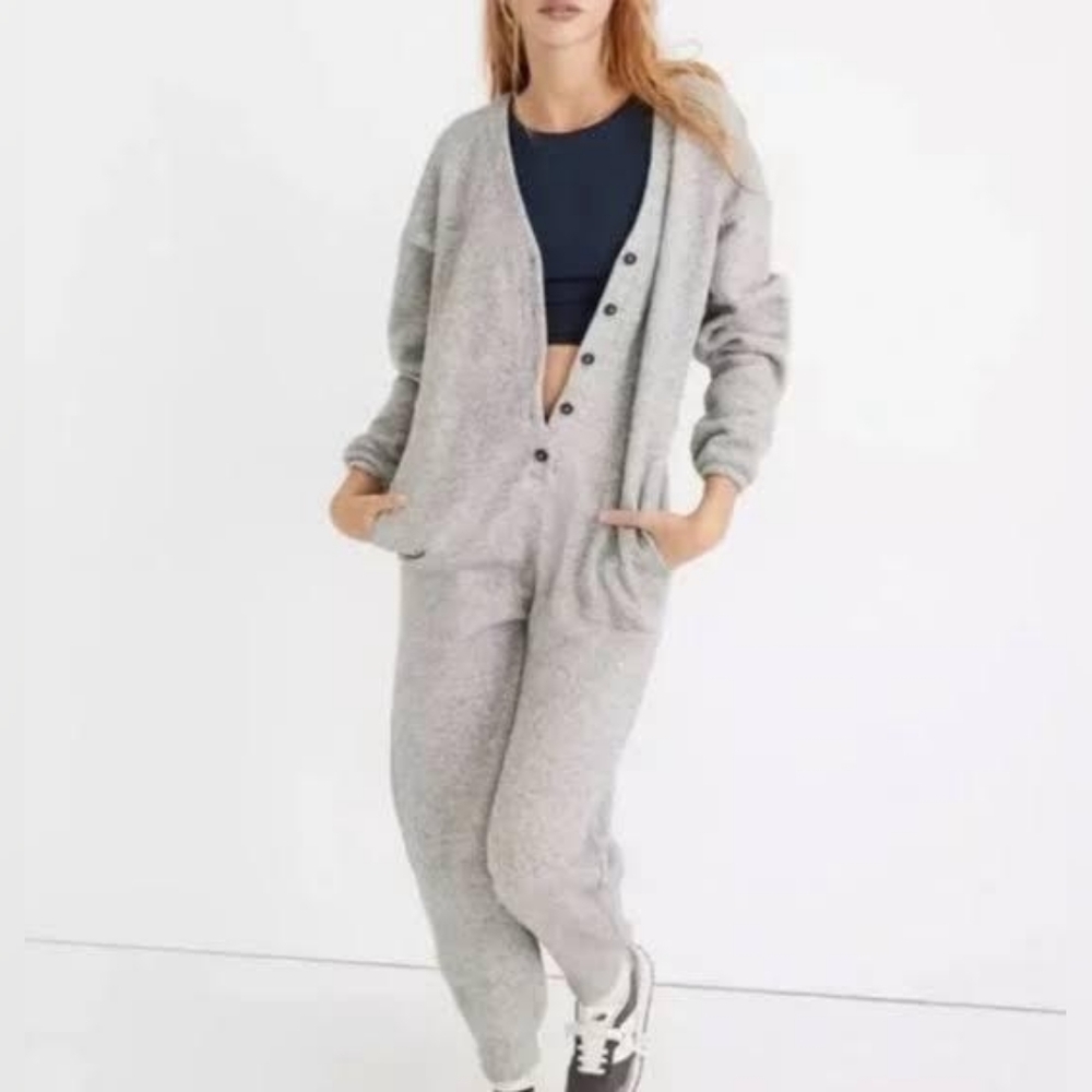 MADEWELL BETTERTERRYHEATHER GREY COVERALL JUMSUIT